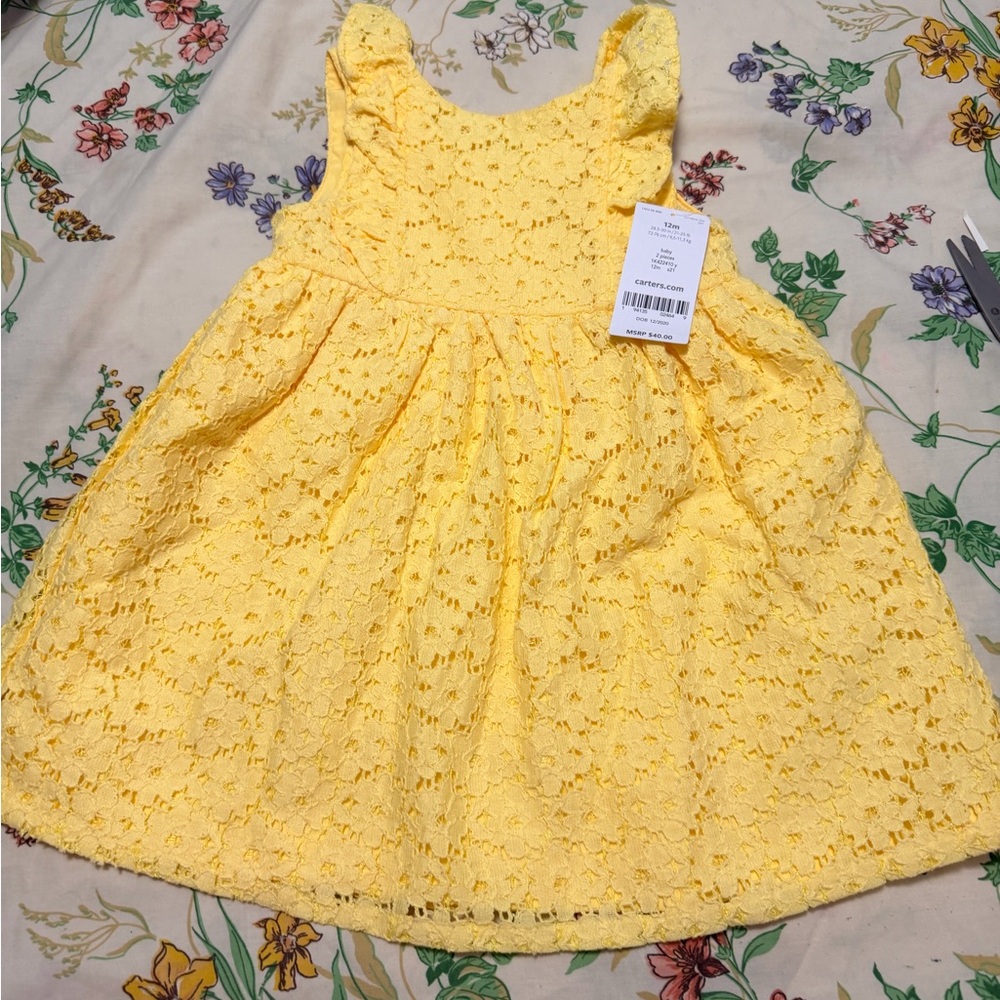 Carter's Sunny Yellow Lace Dress